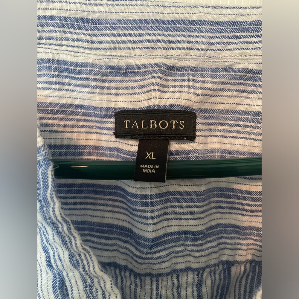 Talbots Striped Linen Popover - Picture 4 of 5